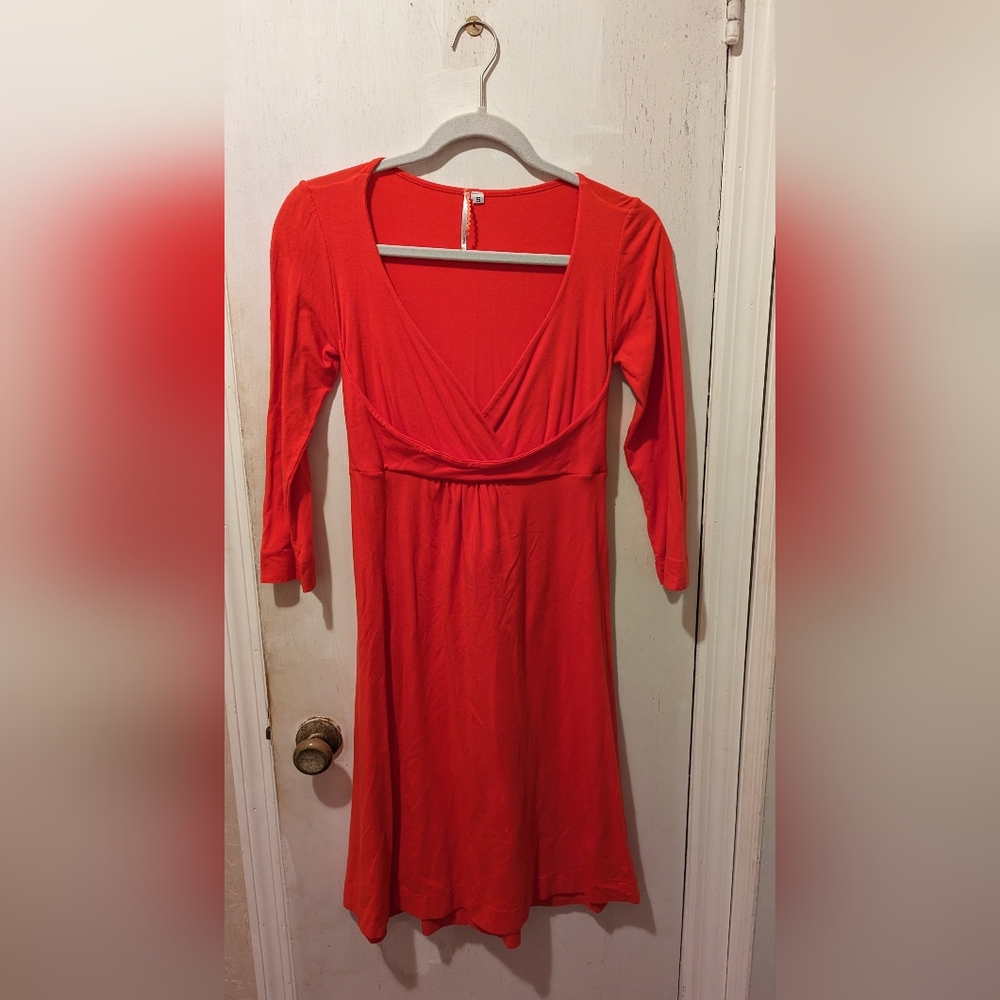 Ric Rac red 3/4 sleeve midi dress, size small